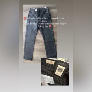 Brand new women’s black studded 501 jeans. 26x30 fit true to size